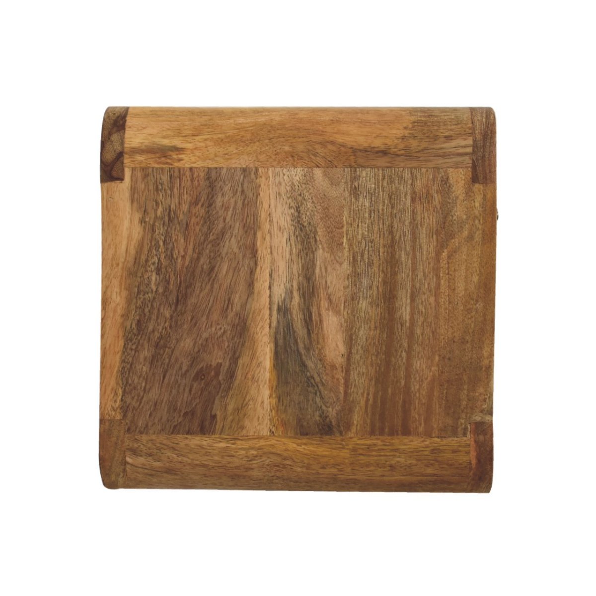 Comodino Sospeso Mini in Mango Massello Oak-ish con Cassetto e Vano Aperto — Linea Curva