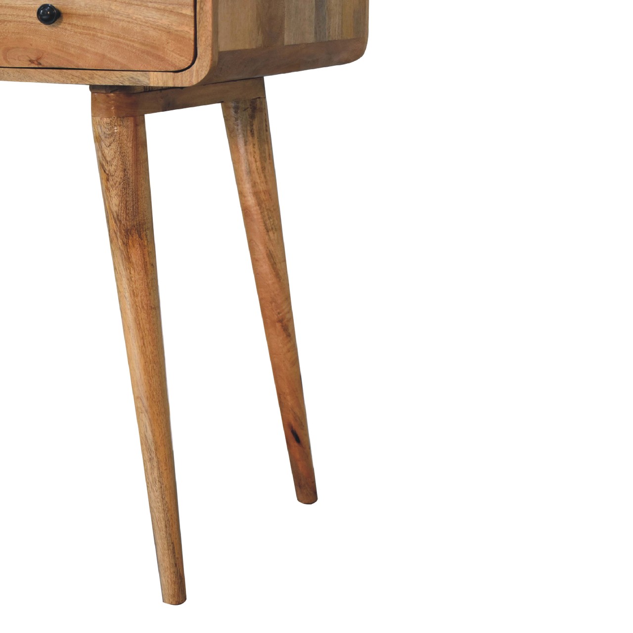 Scrivania in legno massello di mango con pomello in ottone