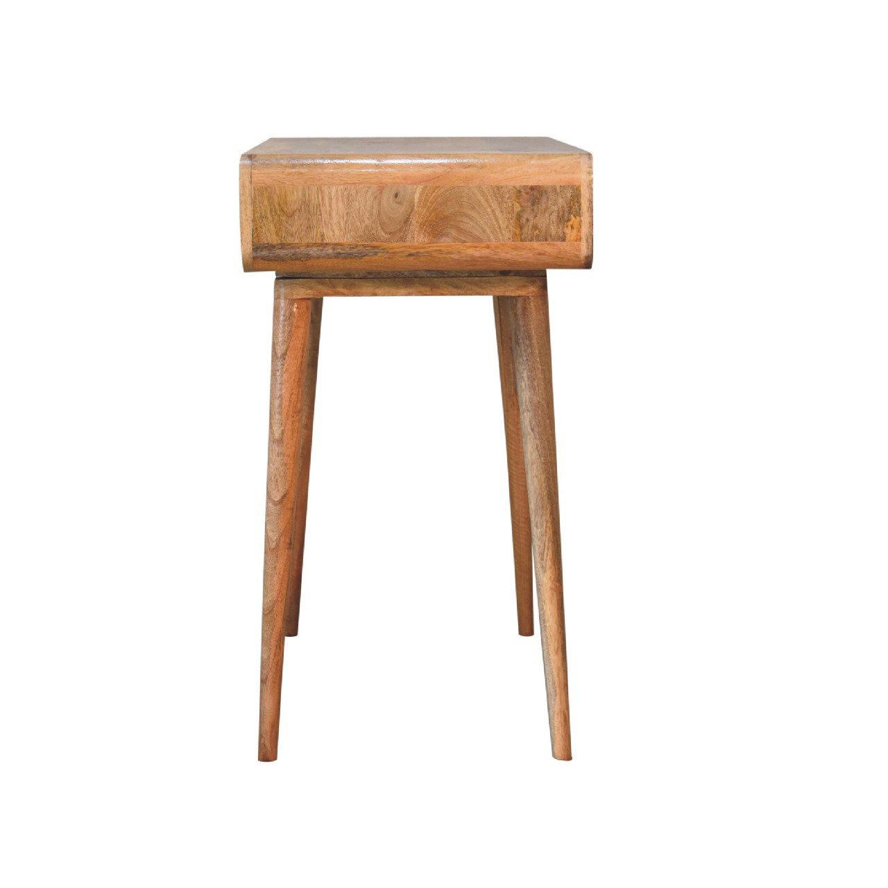 Scrivania in legno massello di mango con pomello in ottone