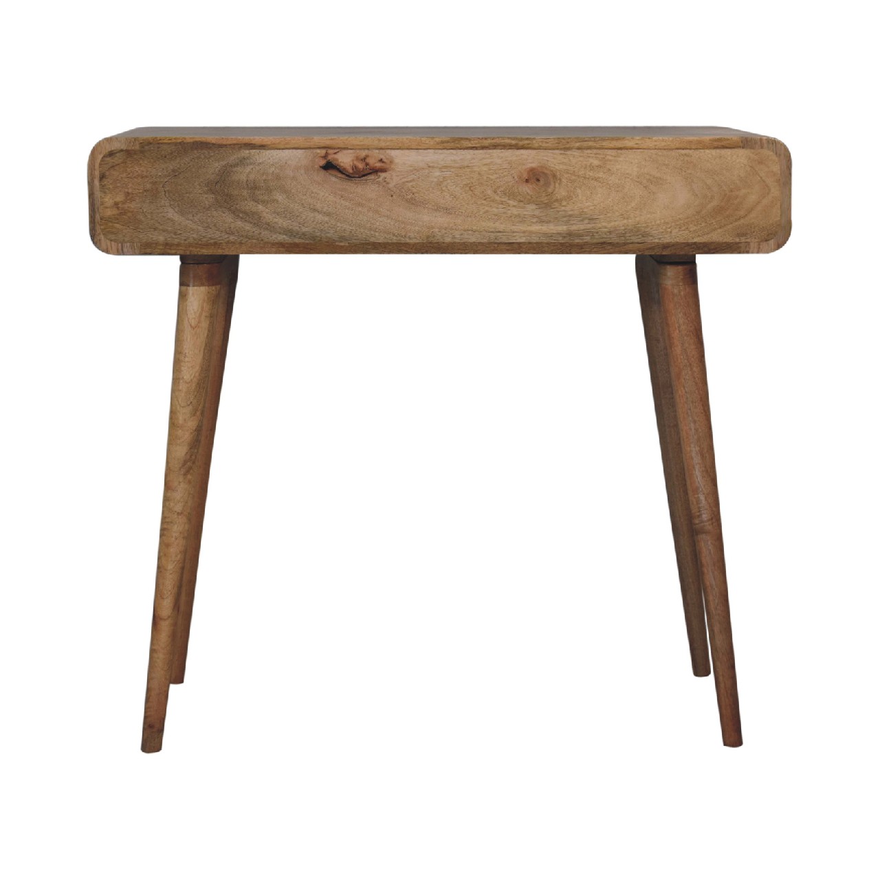 Scrivania in legno massello di mango con pomello in ottone