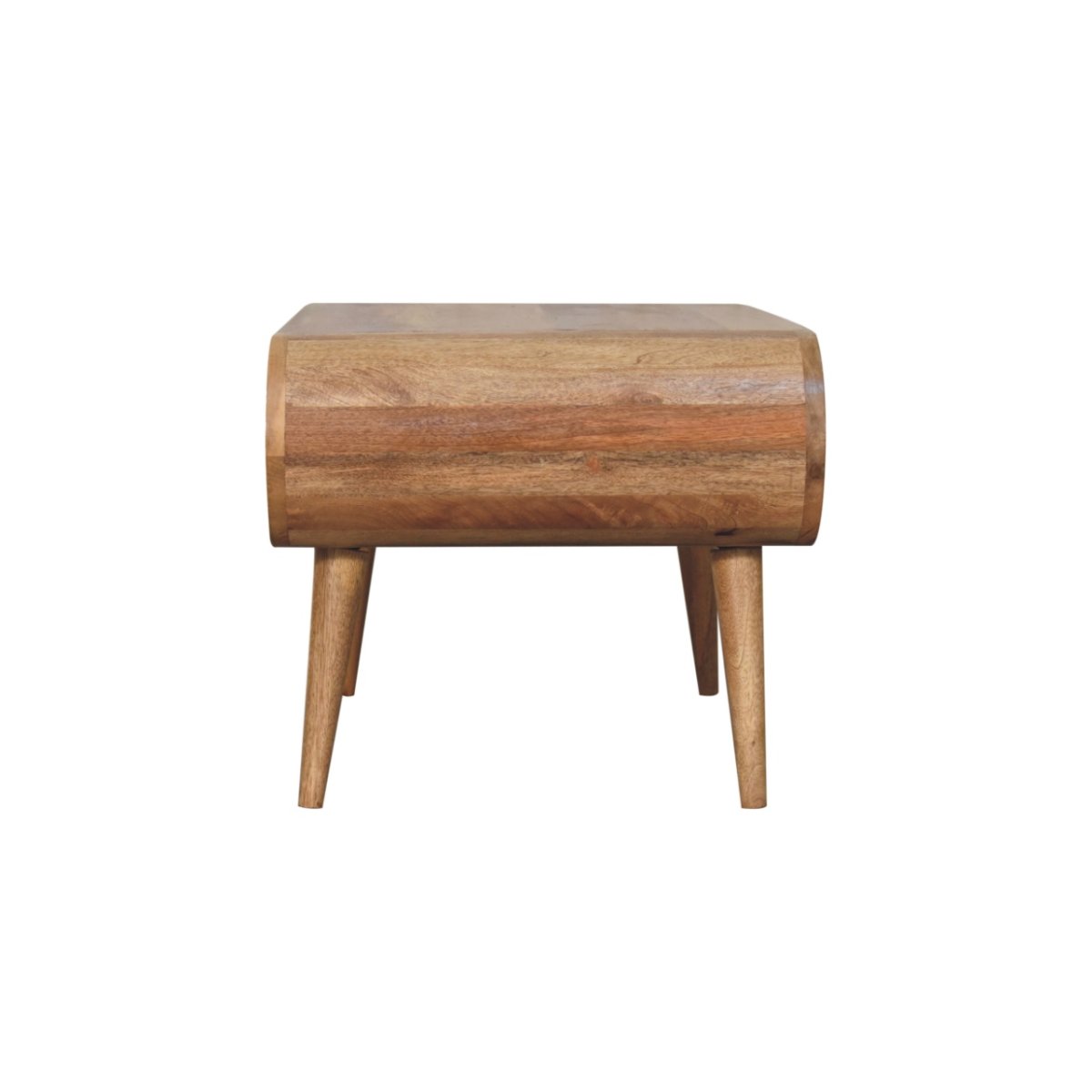 Tavolino Basso Aperto in Legno Massello Finitura Rovere