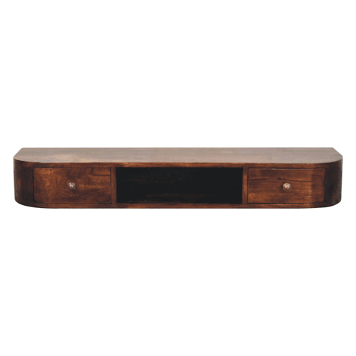 Lunar 2 Drawer Wall Mounted Chestnut Console