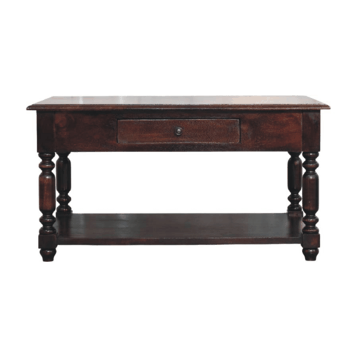 Turned Legs Cherry Console Table