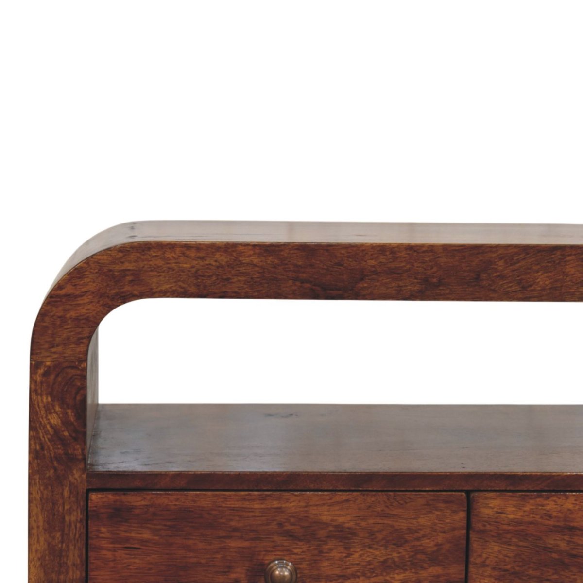 Darcy 3 drawer Open Shelf Chestnut Media unit
