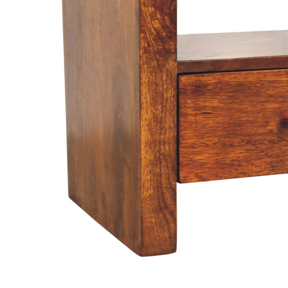Darcy 3 drawer Open Shelf Chestnut Media unit