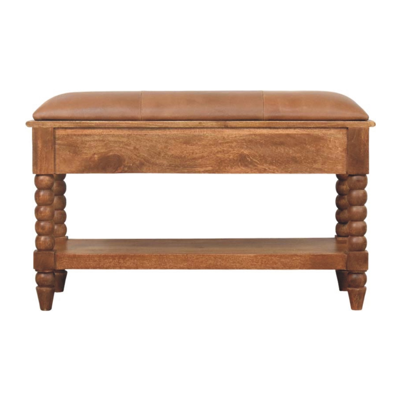 Leather Spindle Bench