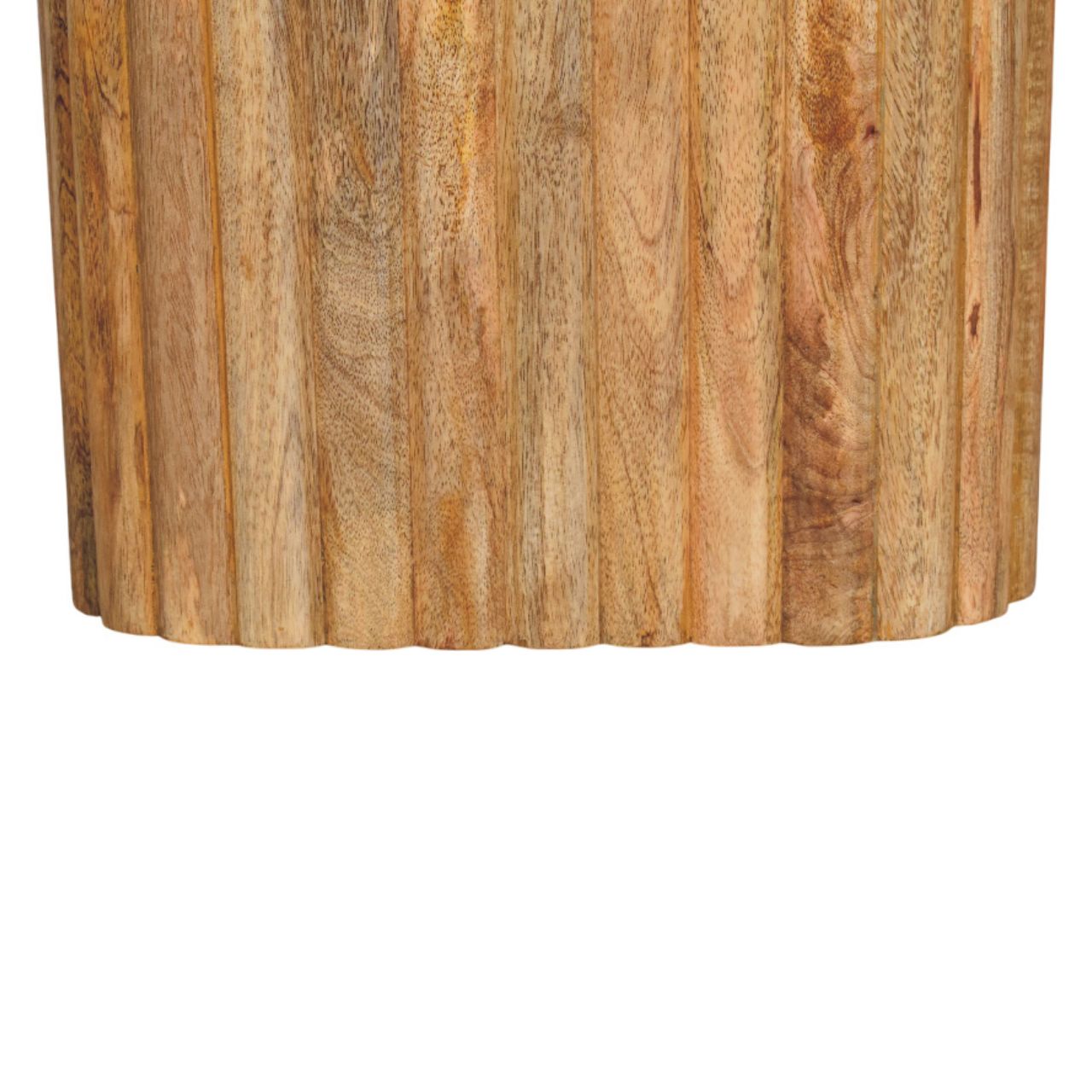 Tavolino in Mango Massello Oak-ish con Piano in Marmo e Gambe Scanalate