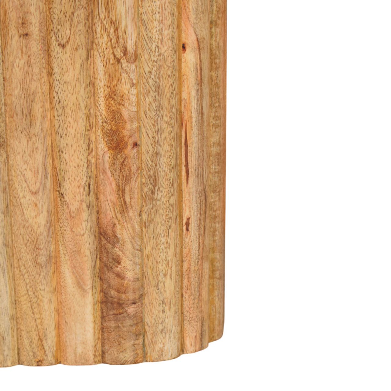 Tavolino in Mango Massello Oak-ish con Piano in Marmo e Gambe Scanalate