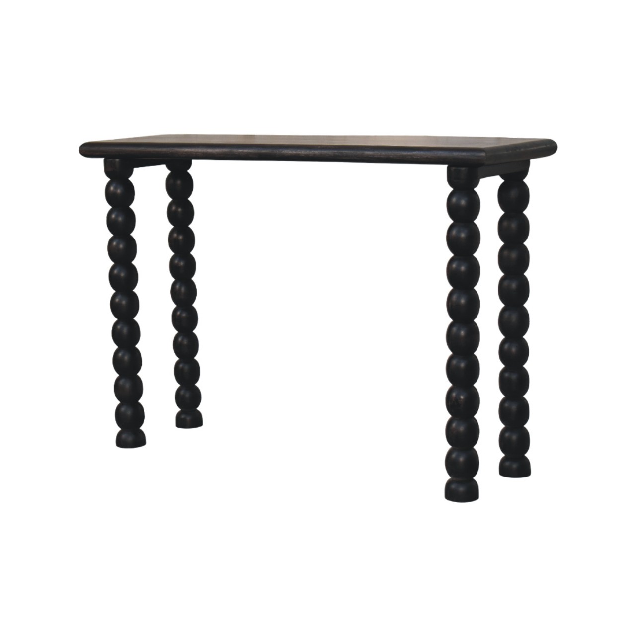 Consolle Spindle in legno massello di mango, gambe tornite