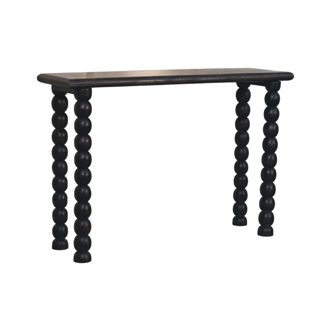 Consolle Spindle in legno massello di mango, gambe tornite