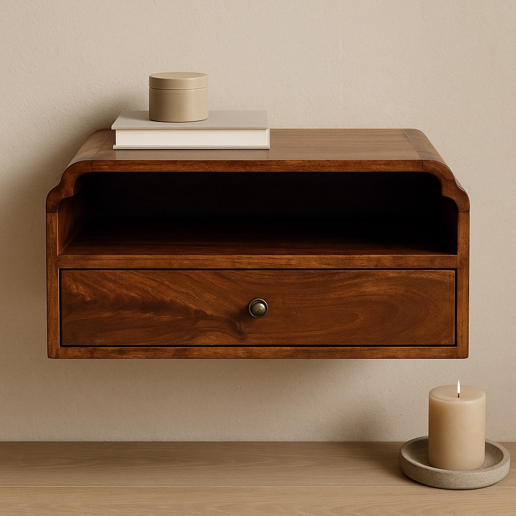 Avora Wall-Mounted Chestnut Bedside