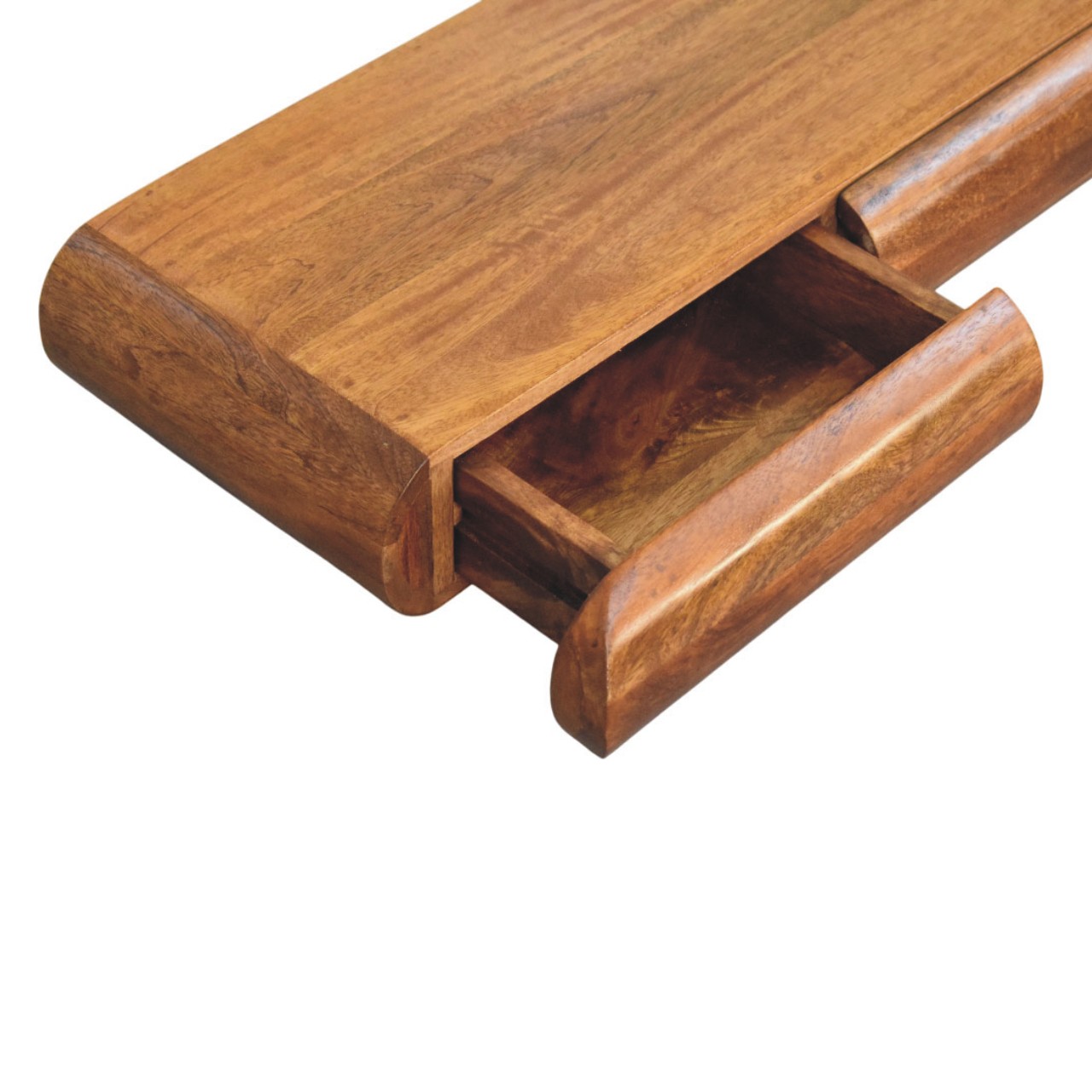 Consolle a parete in legno di mango, finitura Amber Oak