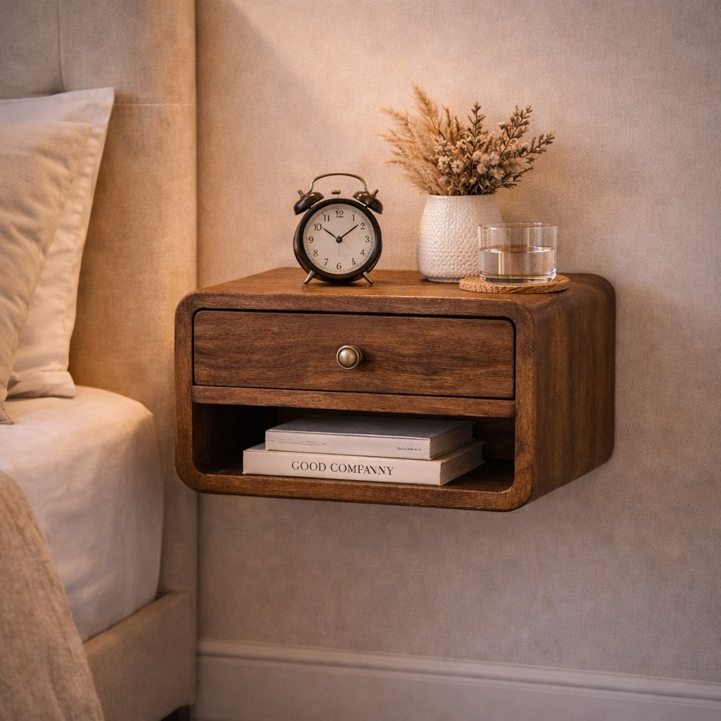 Rounded One-Drawer Nightstand
