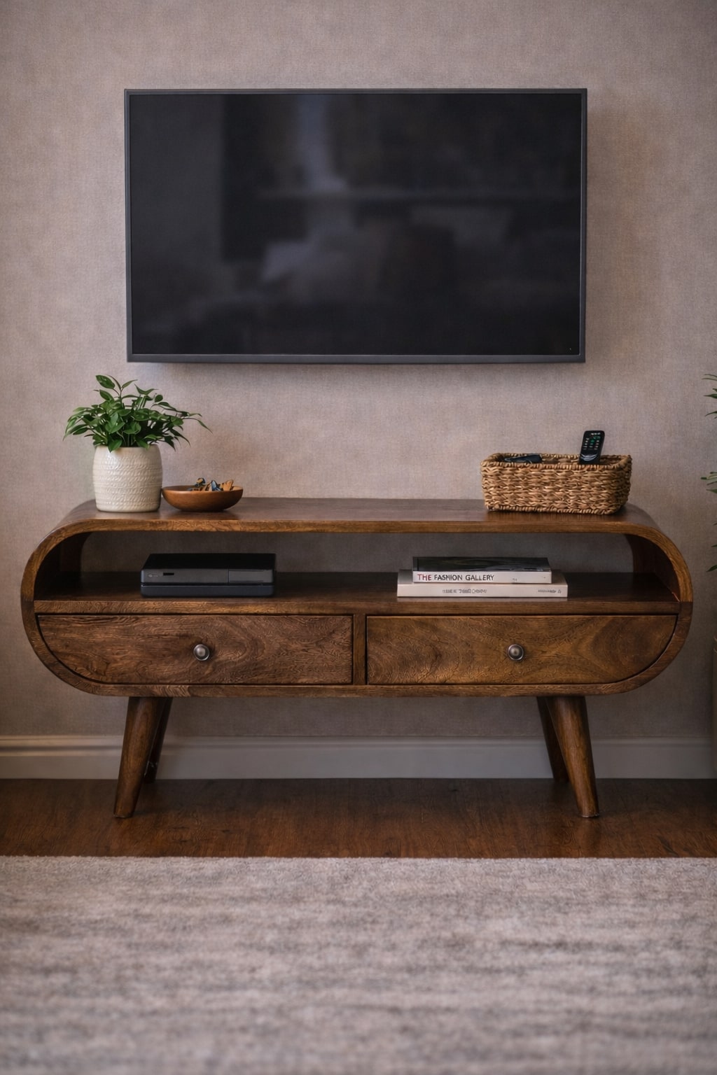 Rounded Edge 2-Drawer Media Unit