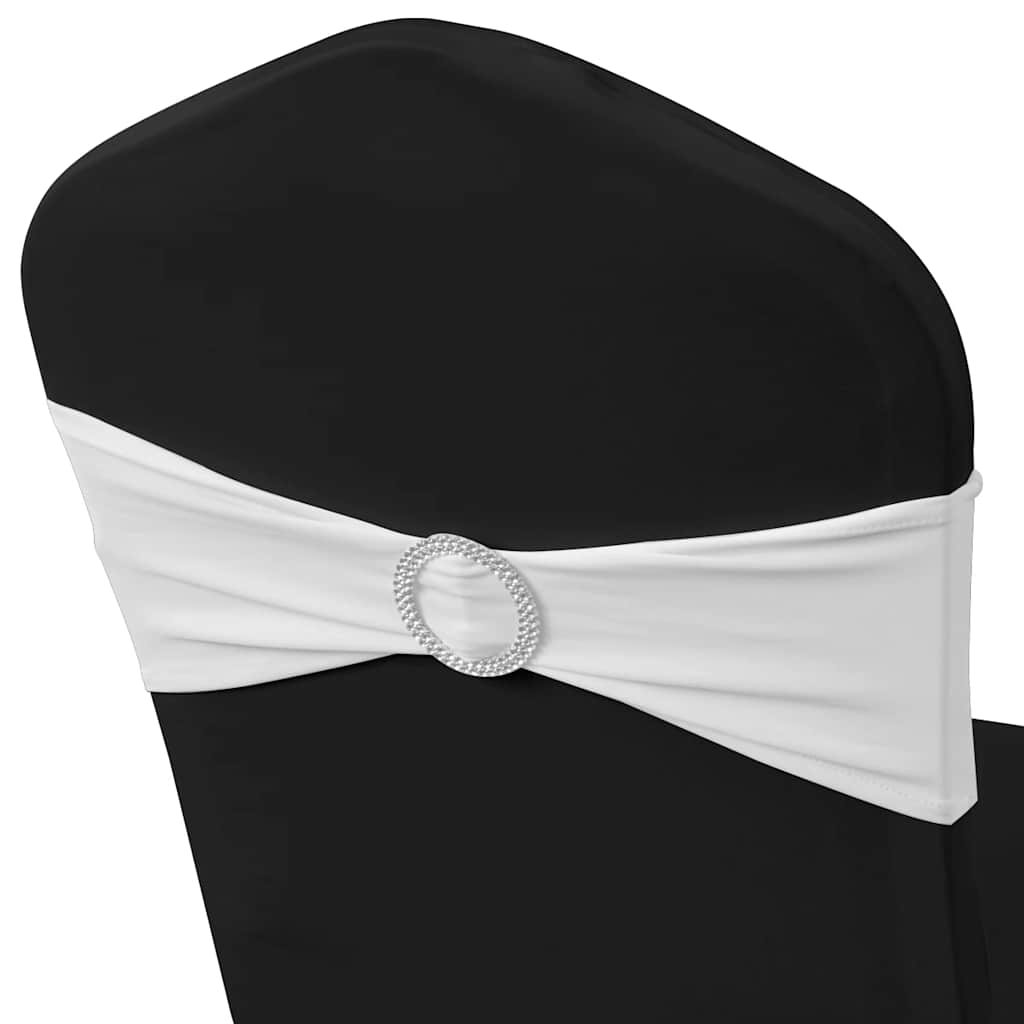 Fascia Elasticizzata Bianca Decorativa Sedia con Fibbia Diamante 25 pz