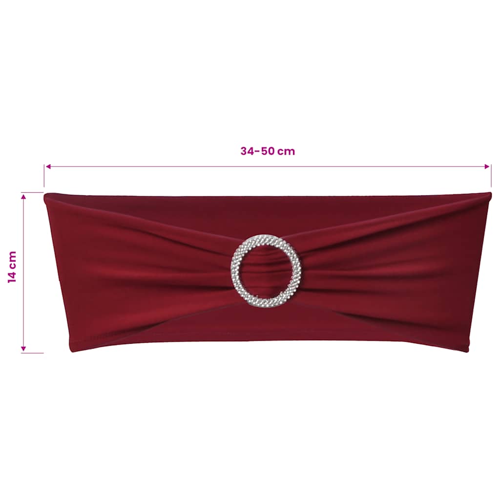Fascia Elasticizzata Bordò Decorativa Sedia con Fibbia Diamante 25 pz
