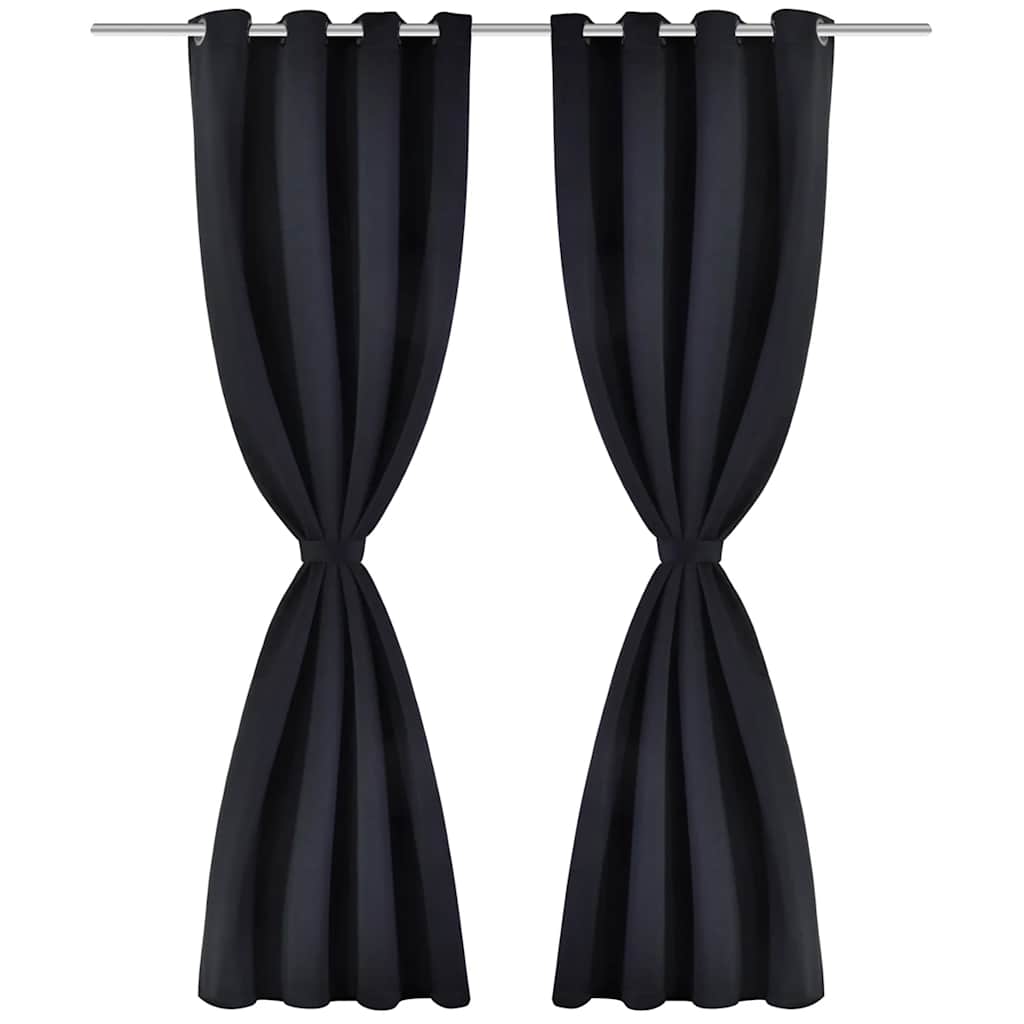 Tenda Termica Oscurante Foderata Nera Blackout 135 x 245 cm 2 pz