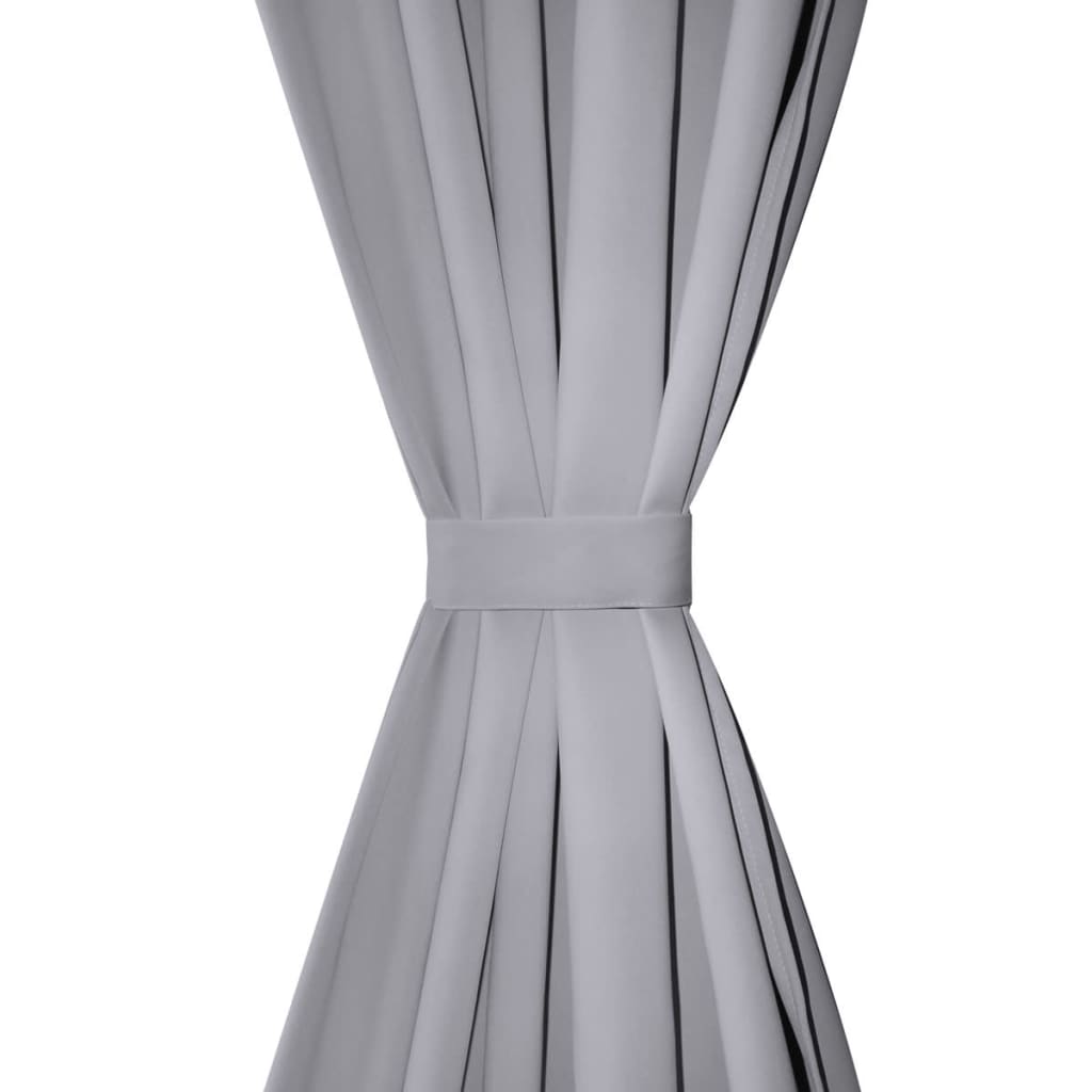 Tende Oscuranti con Testa a Fessura 2 pz Grigie 135x245 cm