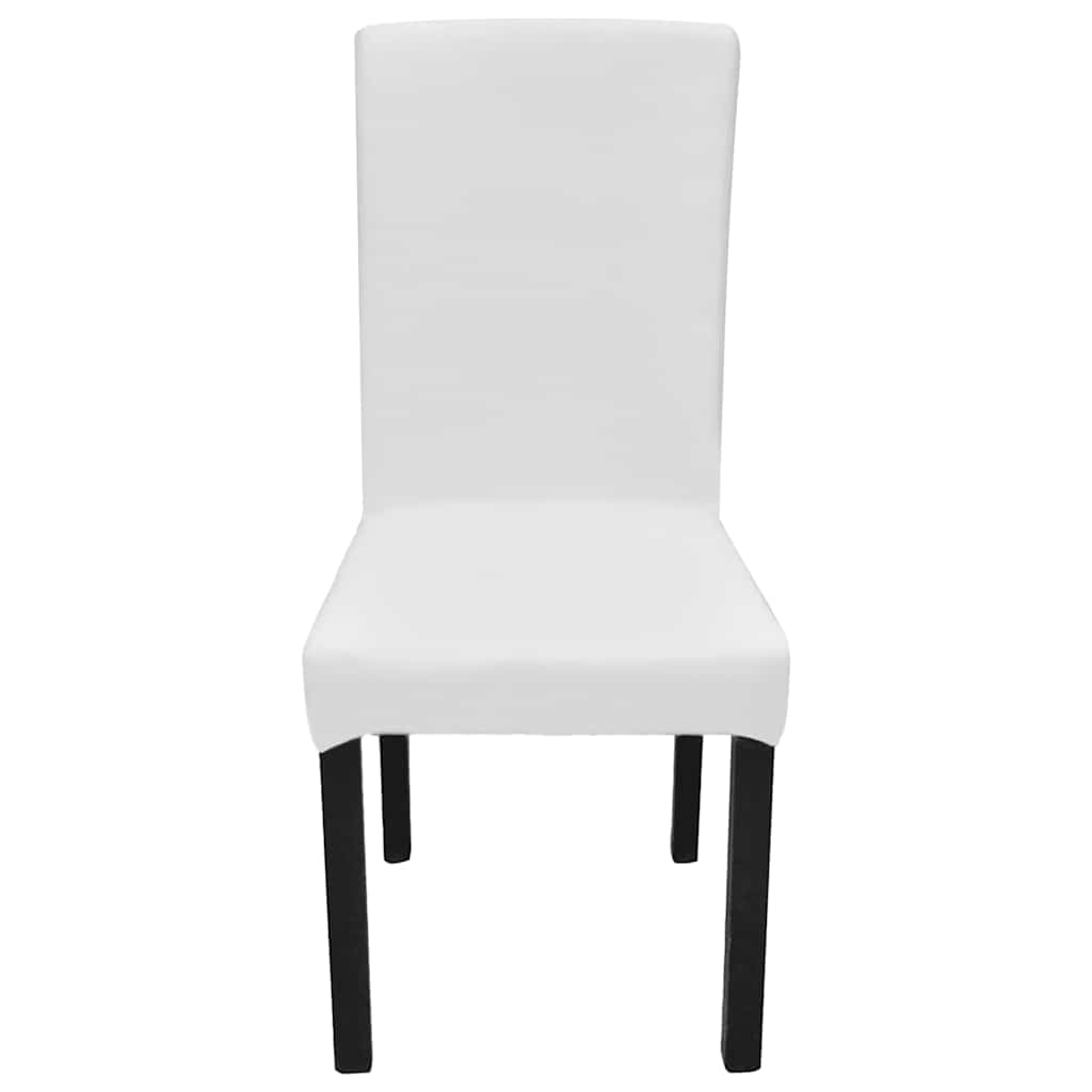 Coprisedia Elasticizzata Dritta Set 6 pz Bianco