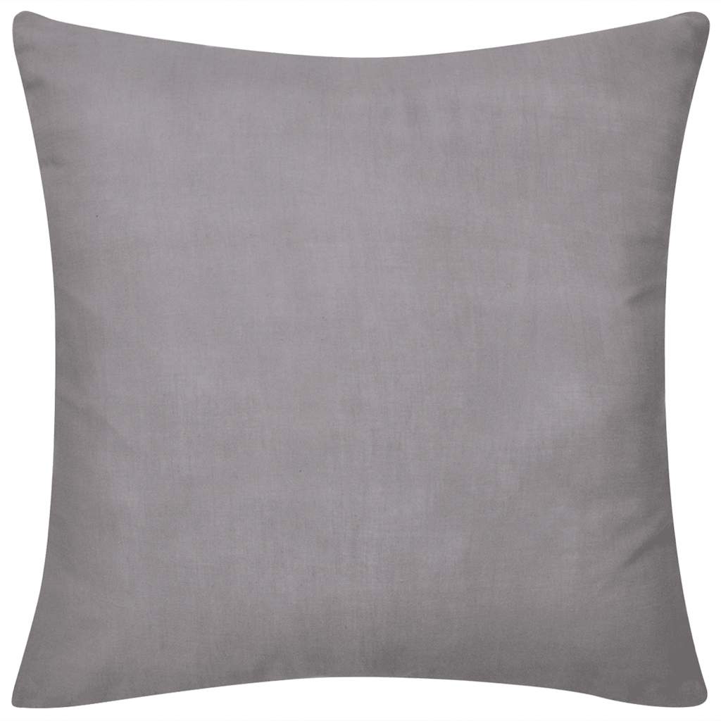 Set 4 Federe in cotone grigie 50 x 50 cm