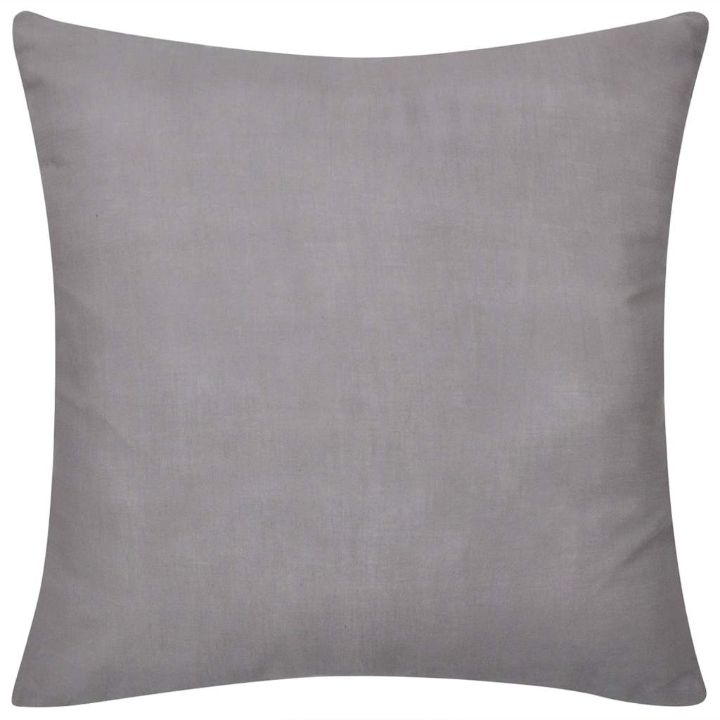 Federe 4 pz per Cuscini in Cotone Grigie 80 x 80 cm