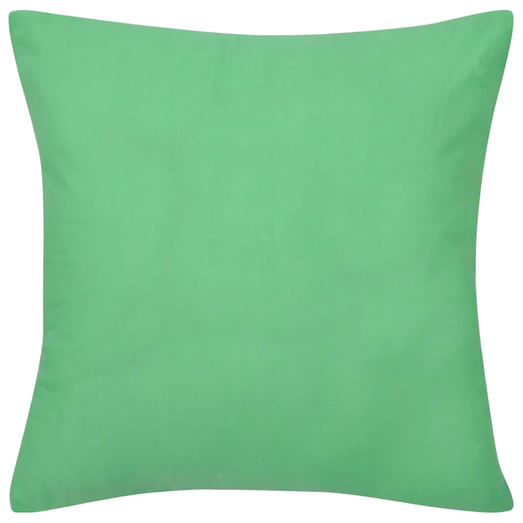 Federe 4 pz per Cuscini in Cotone Verde Mela 80 x 80 cm