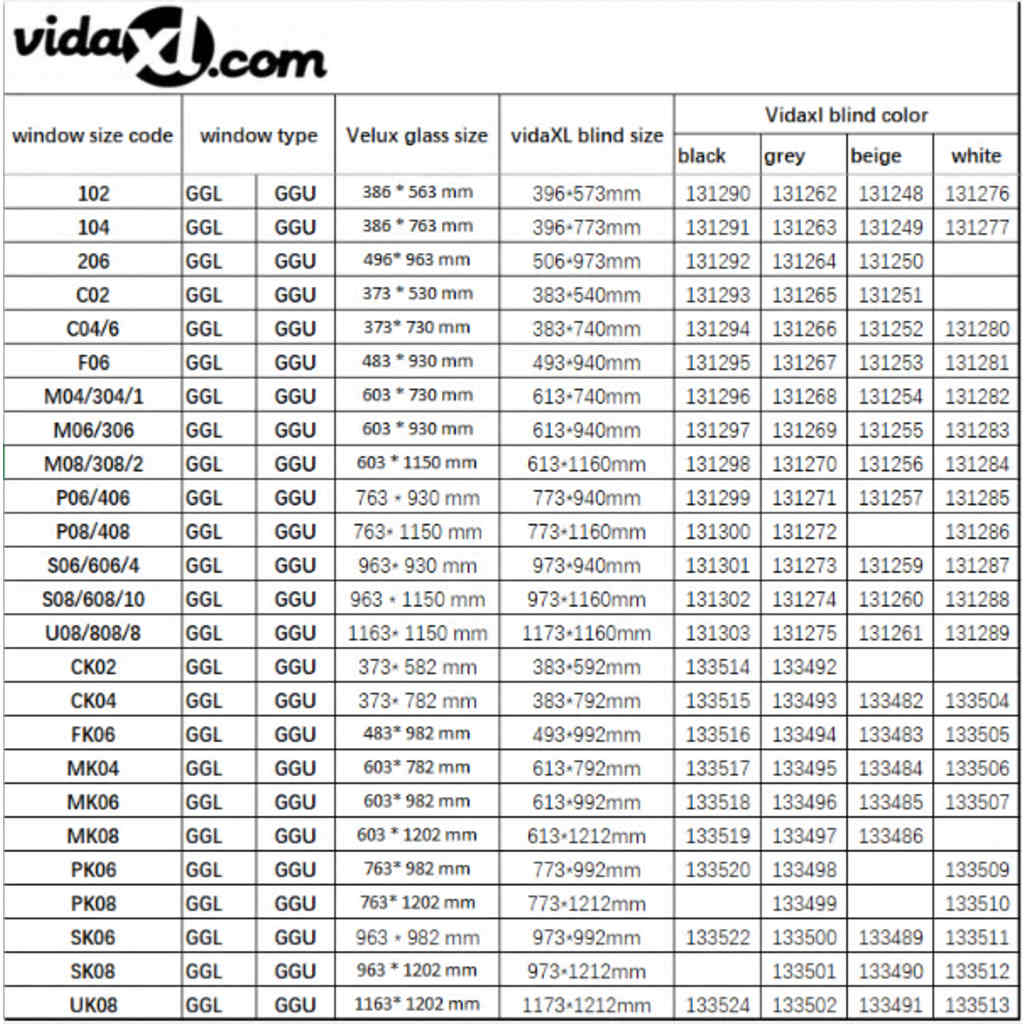 Tenda a Rullo Oscurante Persiana Bianca S08/608 GGL e GGU