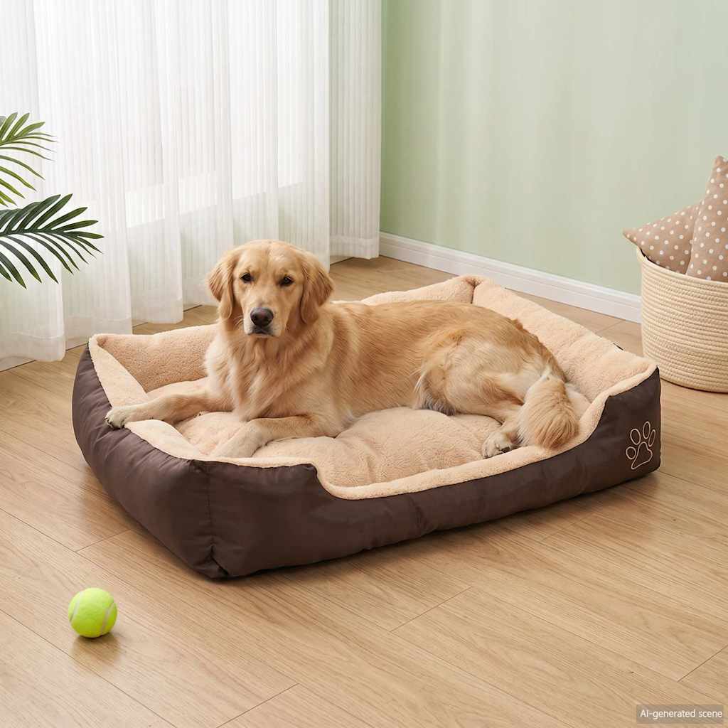 Lettino per Cani Marrone e Beige XXL