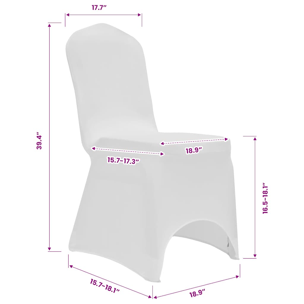 Set 4 pz Fodera elastica per sedie bianca