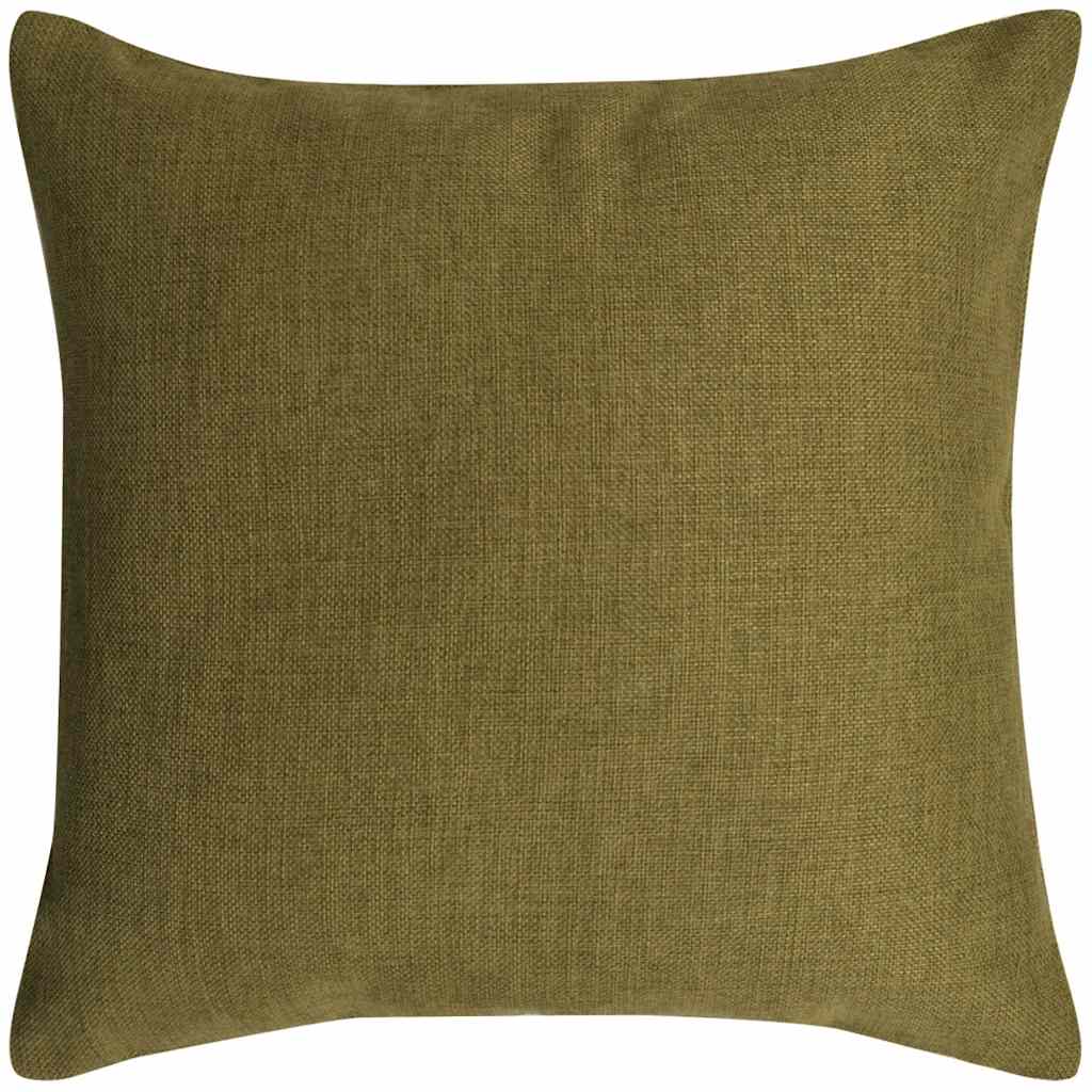 Federe per Cuscini 4 pz in Simil-Lino Verde 80x80 cm