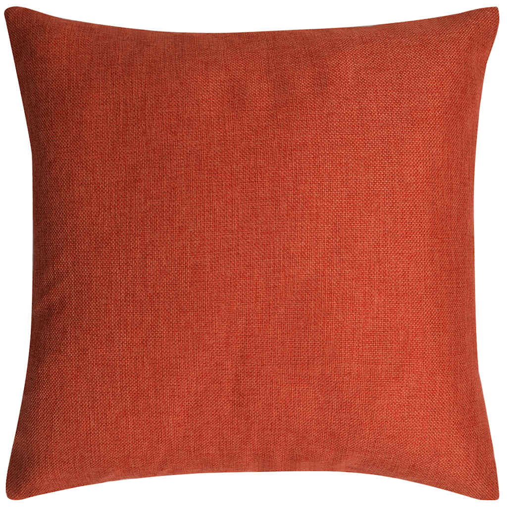 Set 4 Federe per Cuscini in Simil-Lino Terracotta 40x40 cm
