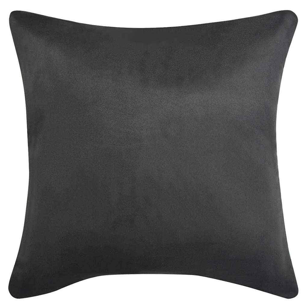 Fodere Cuscino 4 pezzi 50x50 cm Poliestere Tessuto Scamosciato Antracite