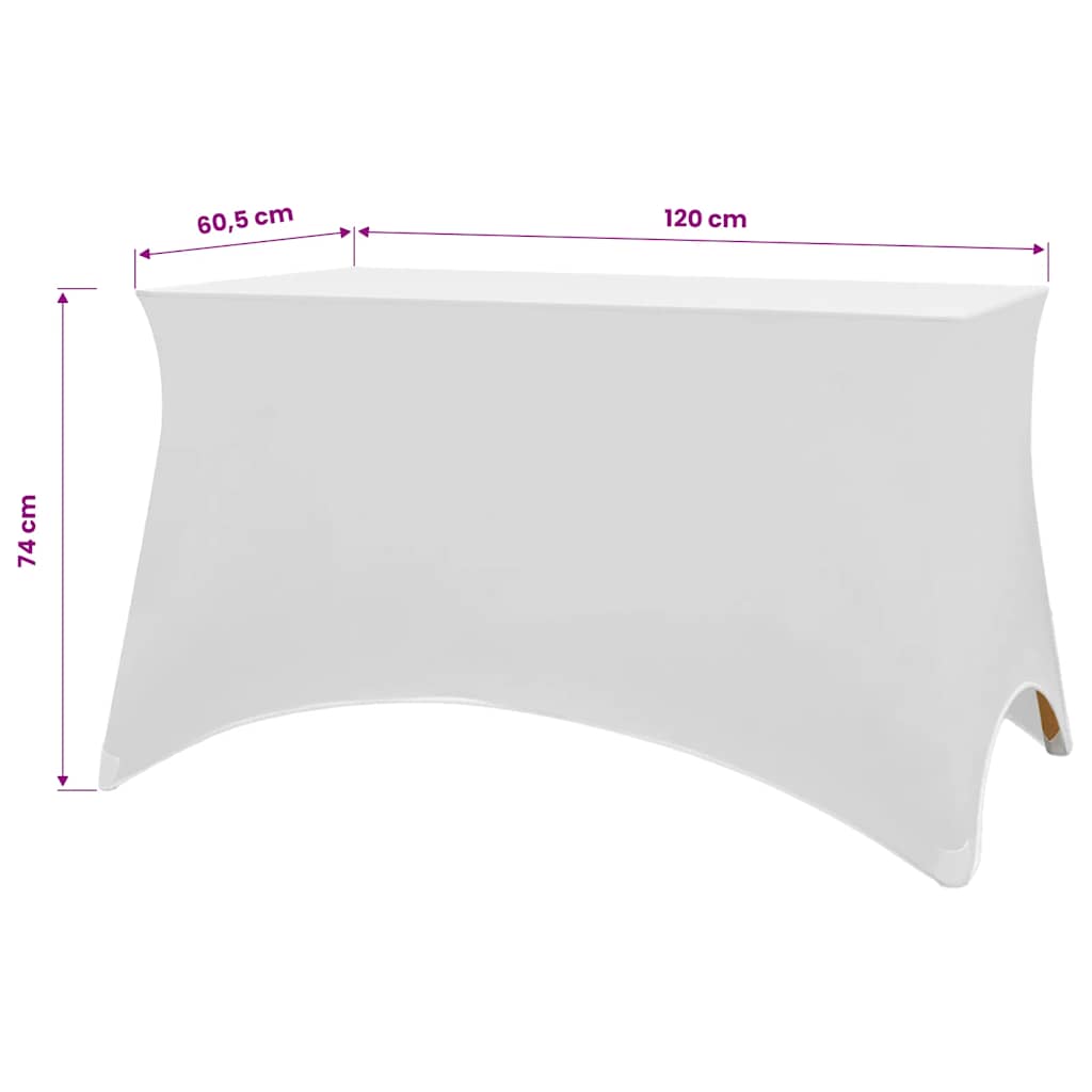 Fodere Elasticizzate per Tavolo 2 pezzi 120x60,5x74 cm Bianche
