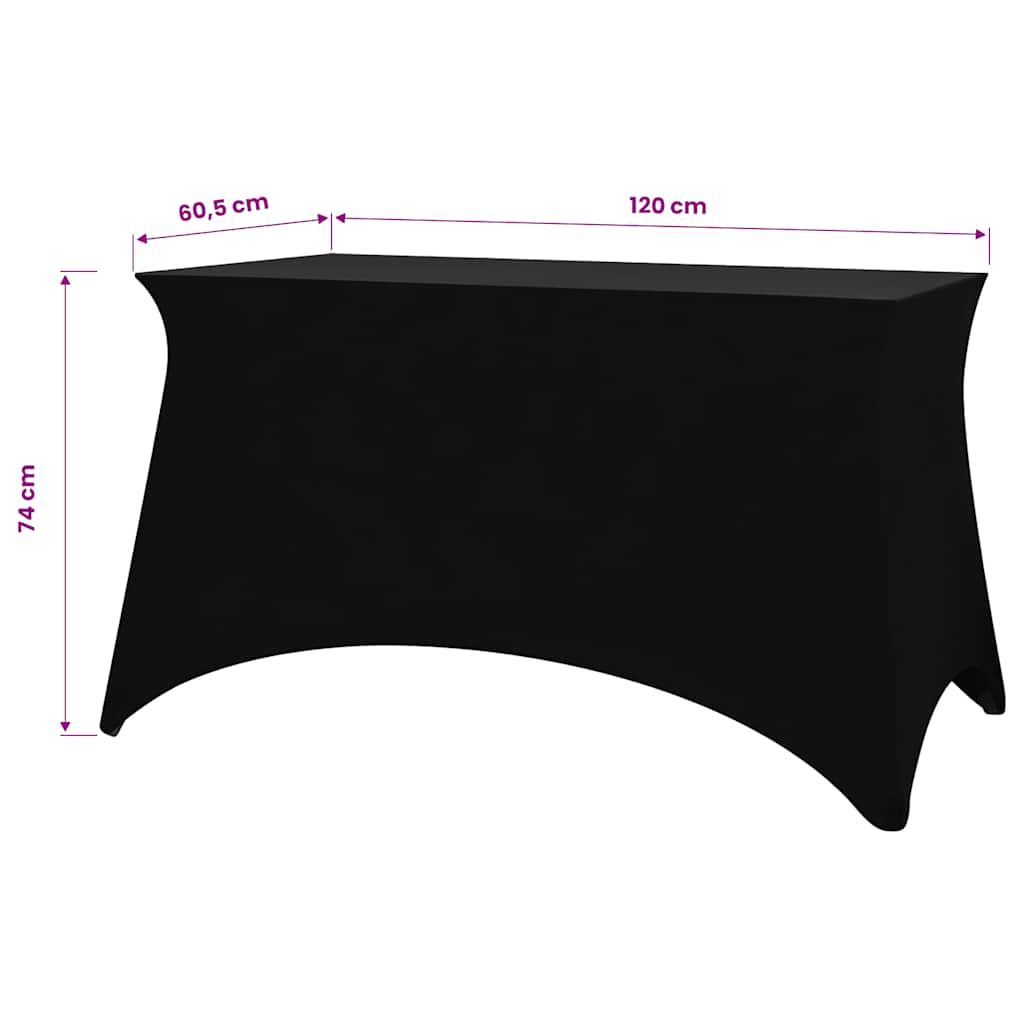 Fodere Elasticizzate per Tavolo 2 pezzi 120x60,5x74 cm Nero