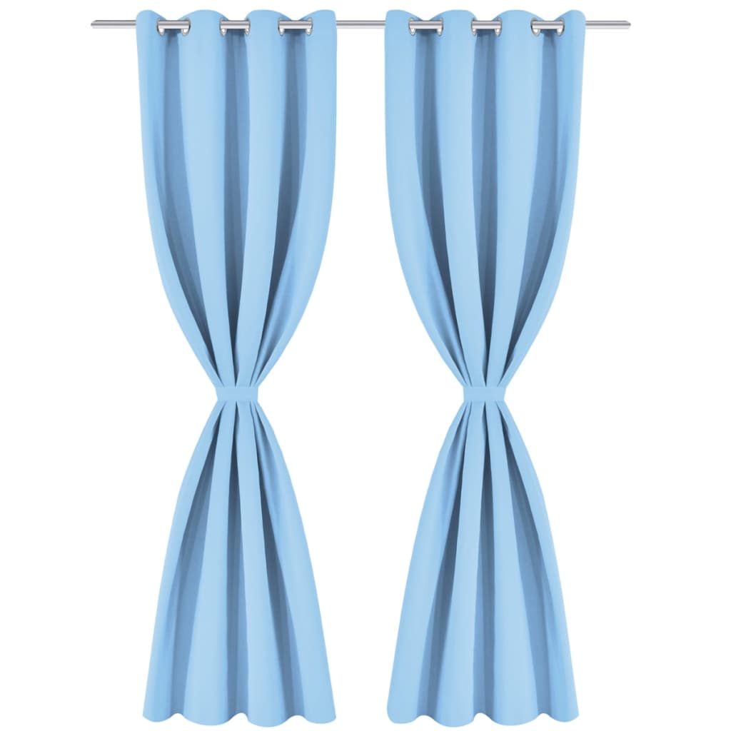 Tenda Oscurante con Occhielli in Metallo 270x245 cm Turchese
