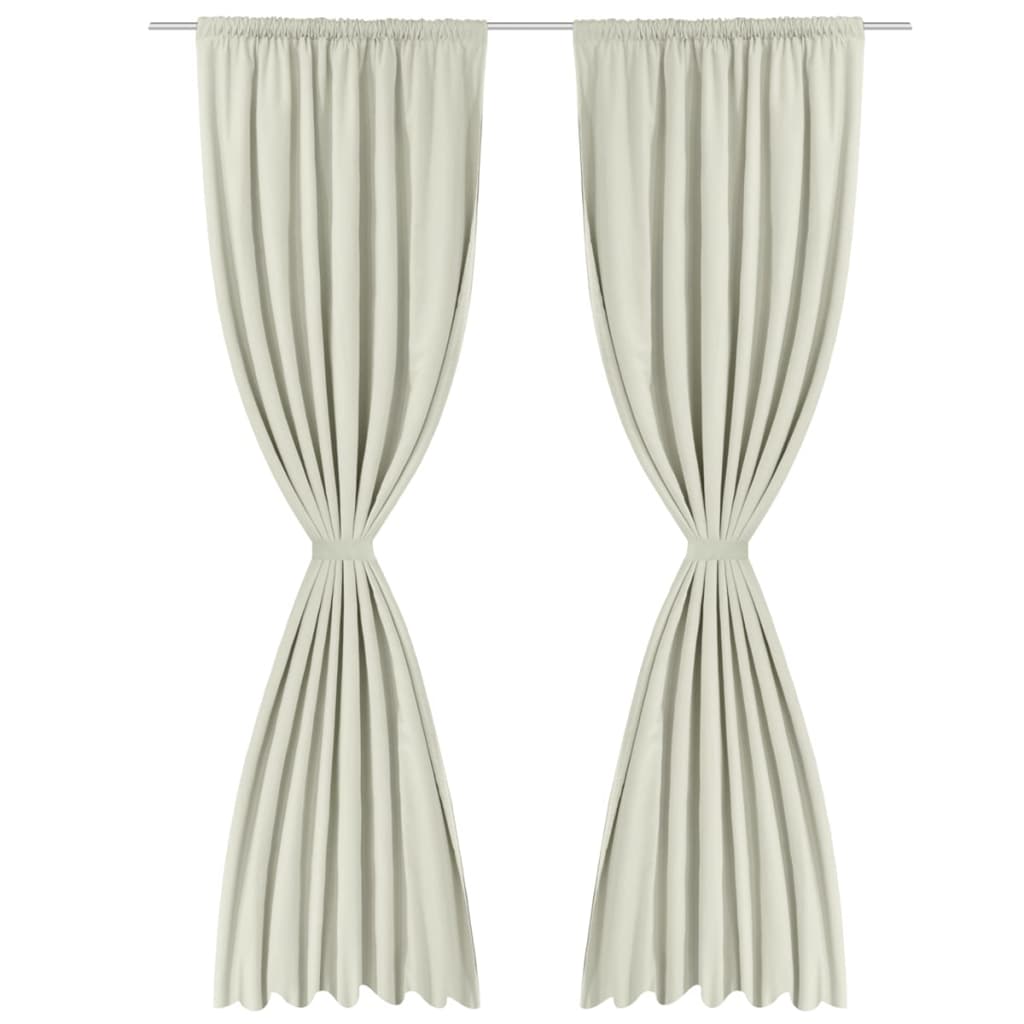 Tende Oscuranti a Doppio Strato 2 pz 140x175 cm Crema