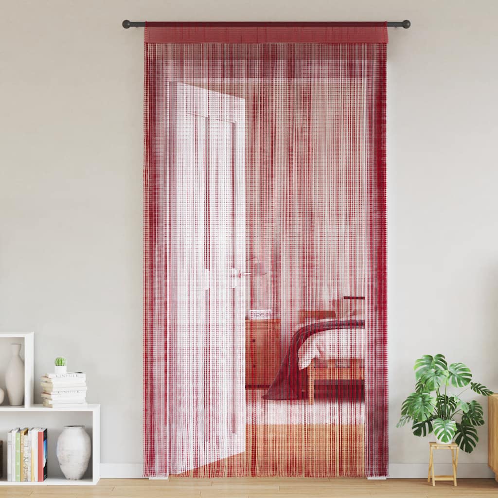 Tende a Filo 2 pz 140x250 cm Rosso Bordò