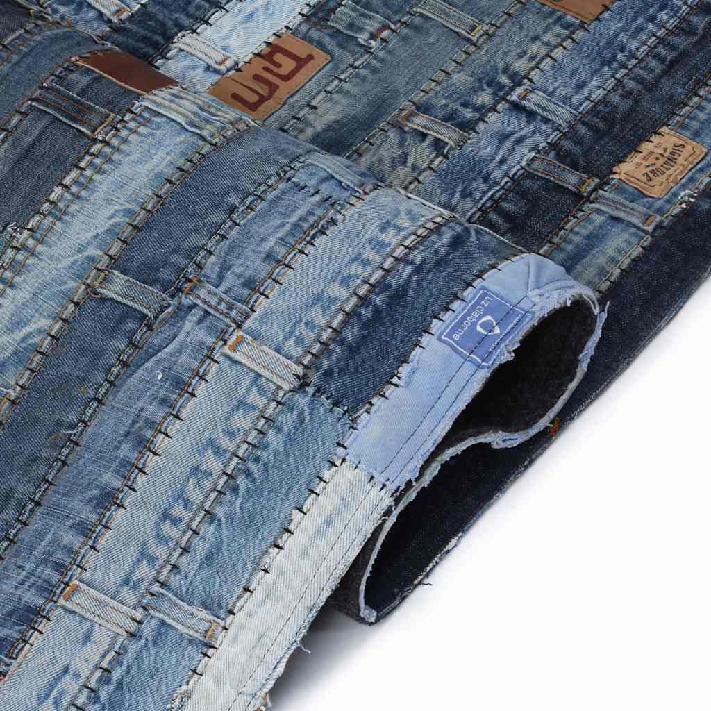 Tappeto Patchwork Girovita Jeans 120x170 cm Blu Denim