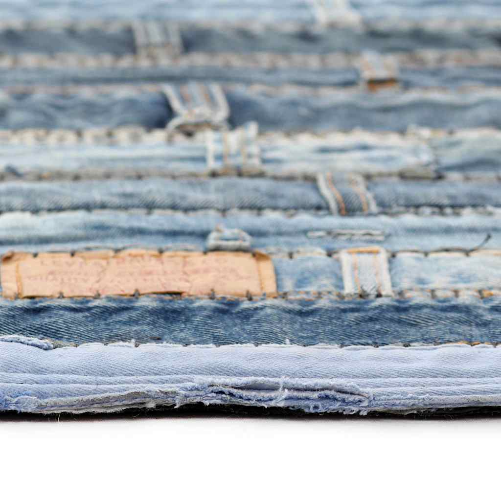Tappeto Patchwork Girovita Jeans 120x170 cm Blu Denim