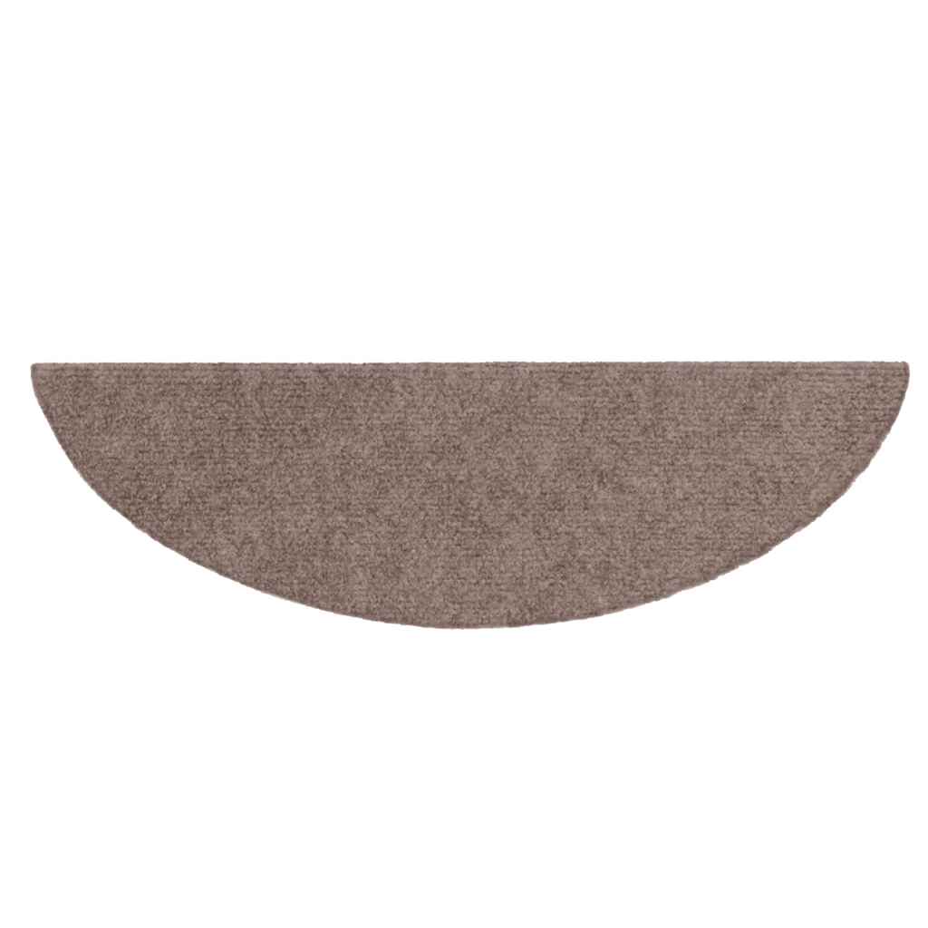 Tappetini per scale autoadesivi 15 pz 56x17x3 cm Marrone Chiaro Semicircolari