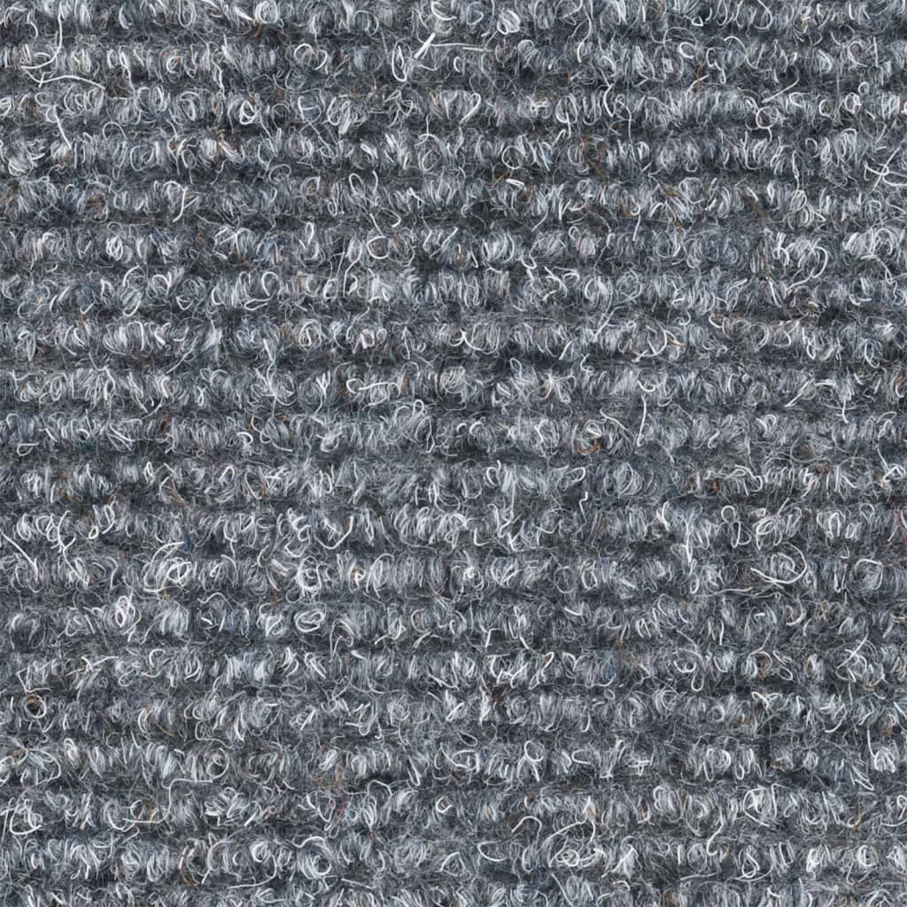 Tappetini per scale autoadesivi 15 pz 56x17x3 cm Grigio chiaro semicircolari