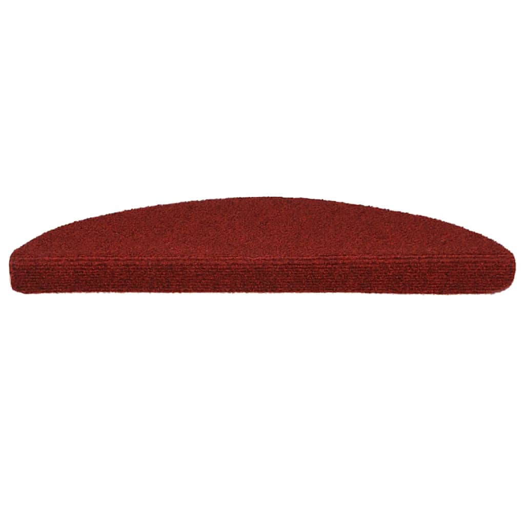 Tappetini per scale autoadesivi 15 pz 56x17x3 cm Bordeaux Rosso Semicircolari