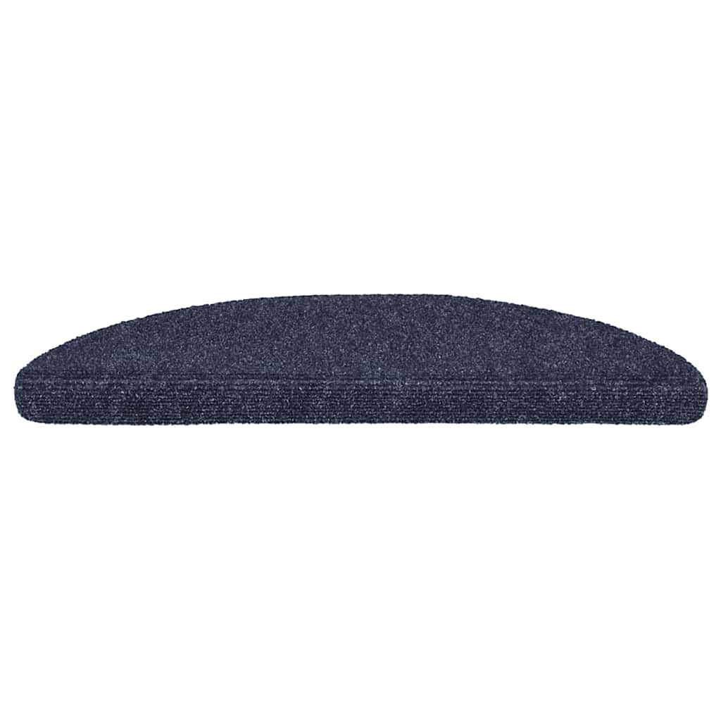 Tappetini per scale autoadesivi 15 pz 56x17x3 cm blu semicircolari
