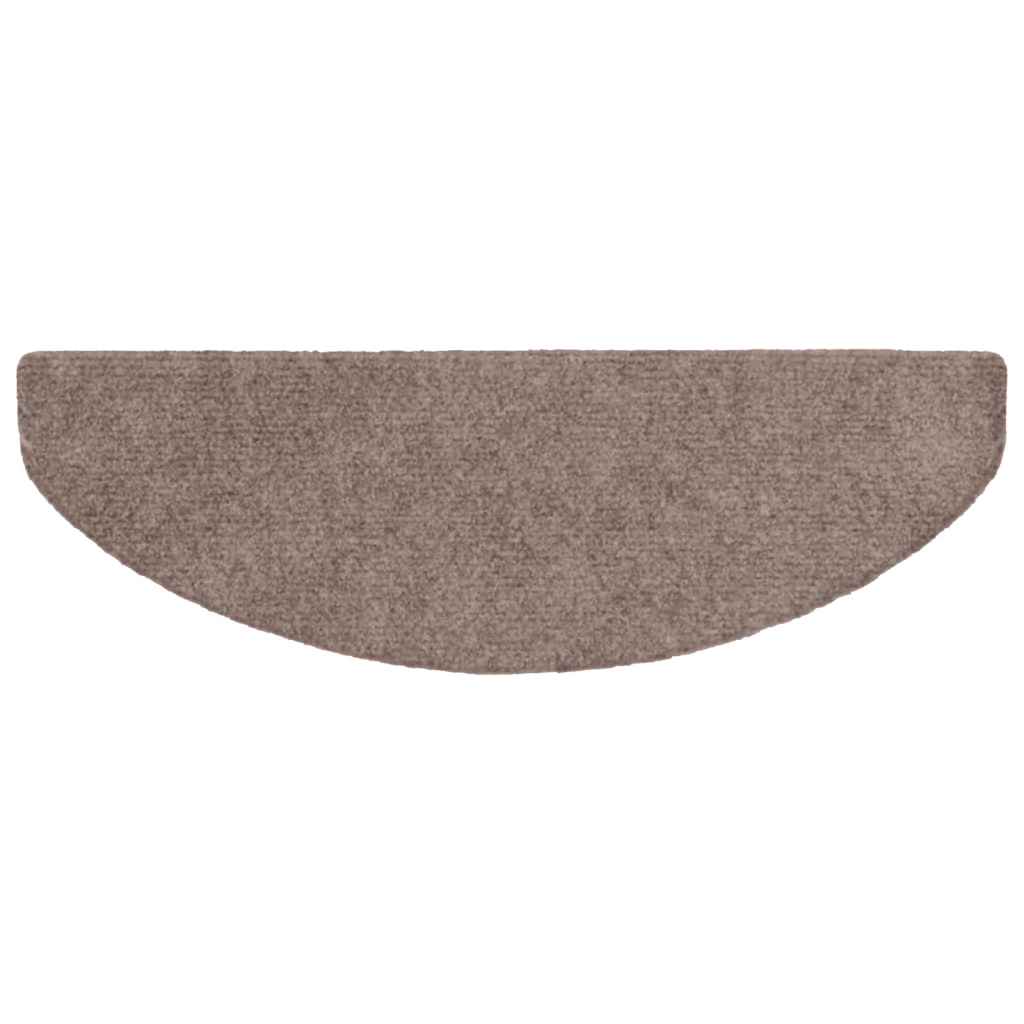 Tappetini per scale autoadesivi 15 pz 65x21x4 cm Marrone Chiaro semicircolari grandi
