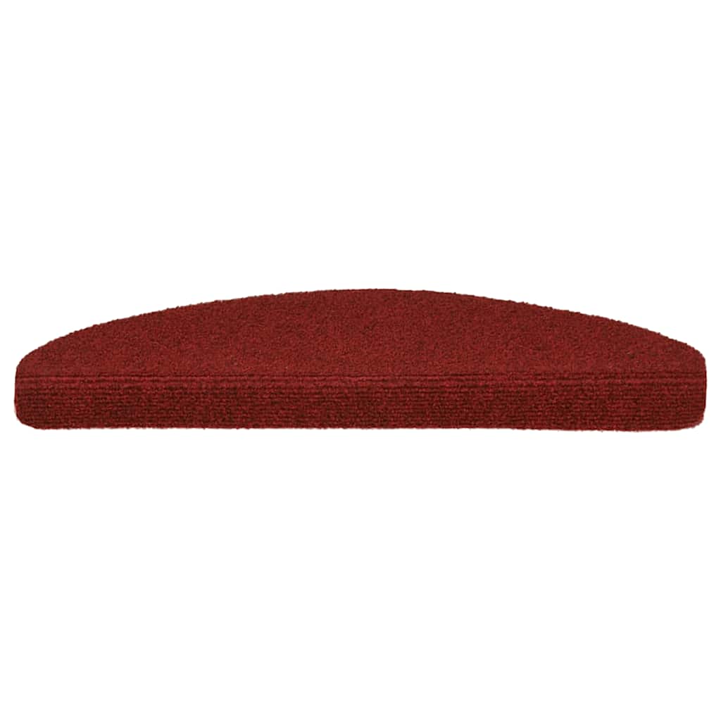 Tappetini per scale autoadesivi 15 pz 65x21x4 cm Bordeaux Rosso Semicircolari Grandi