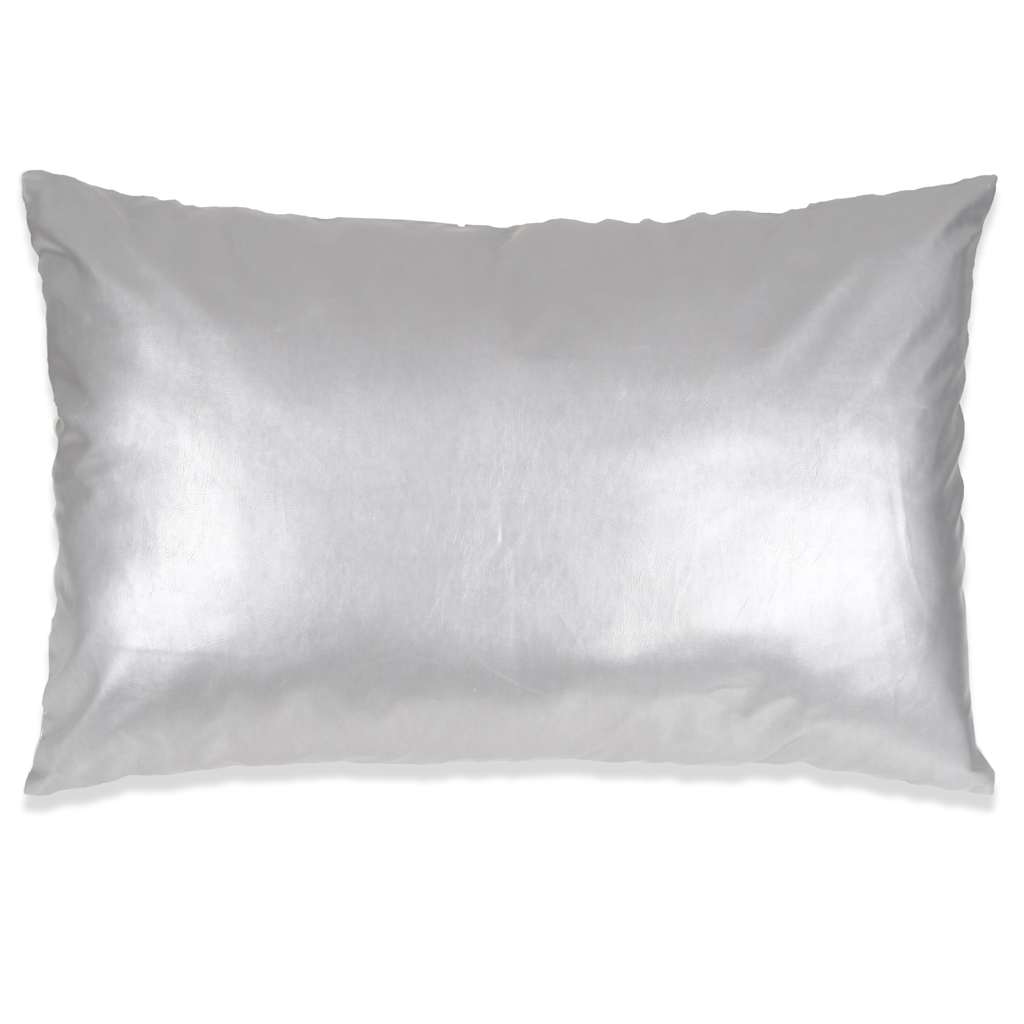 Set di Cuscini 2 pz in Pelle PU 40x60 cm Argento