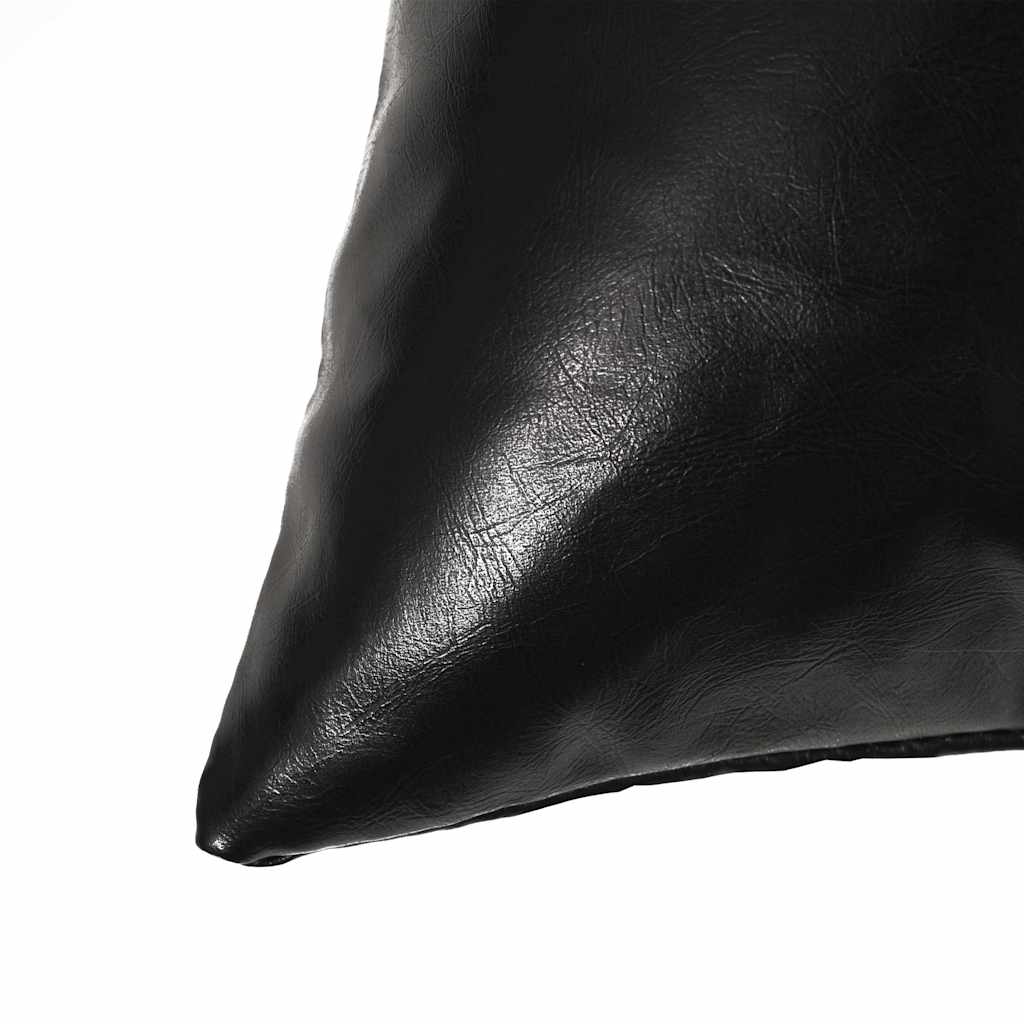 Set di Cuscini 2 pz in Pelle PU 45x45 cm Nero