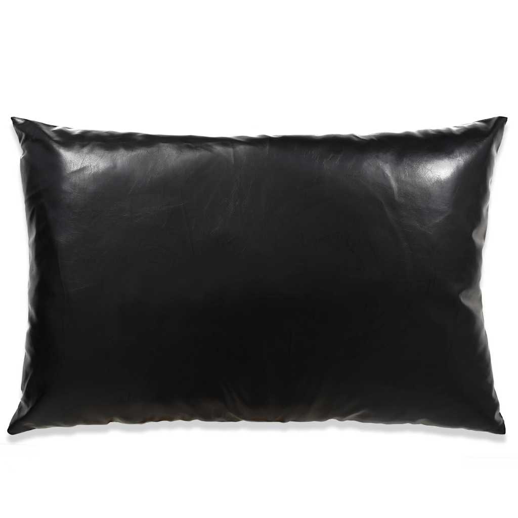 Set di Cuscini 2 pz in Pelle PU 40x60 cm Nero