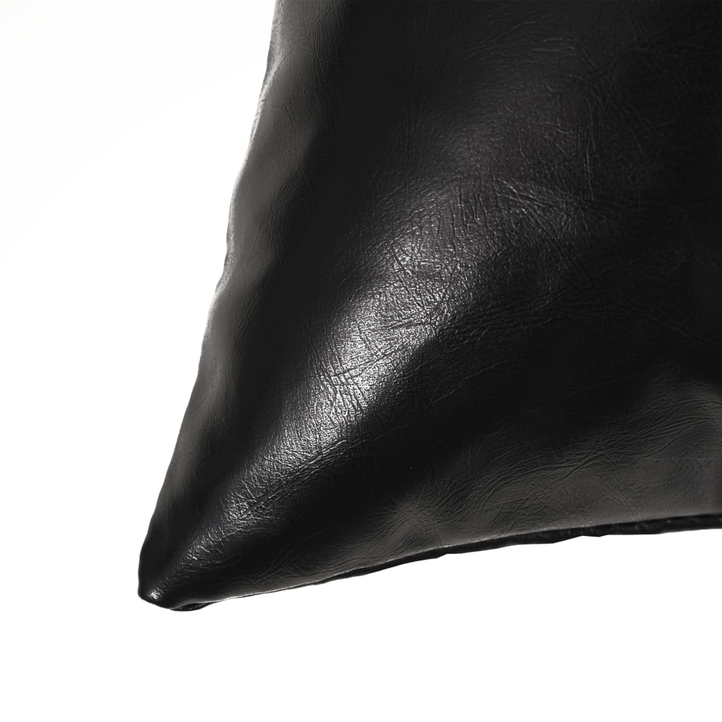 Set di Cuscini 2 pz in PU 60x60 cm Nero