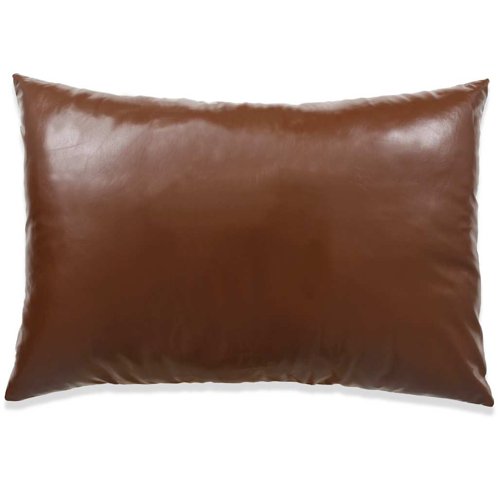 Set di Cuscini 2 pz in Pelle PU 40x60 cm Marrone